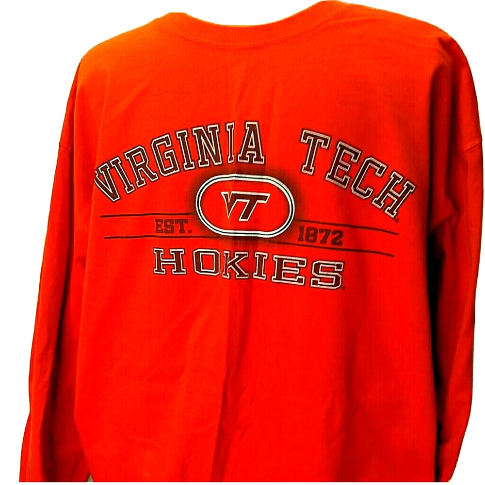Vintage Jansport Virginia Tech Top Men Large Orange Graphic Tee Grunge Sporty